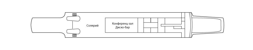 Солнечная палуба теплохода «Семен Буденный»